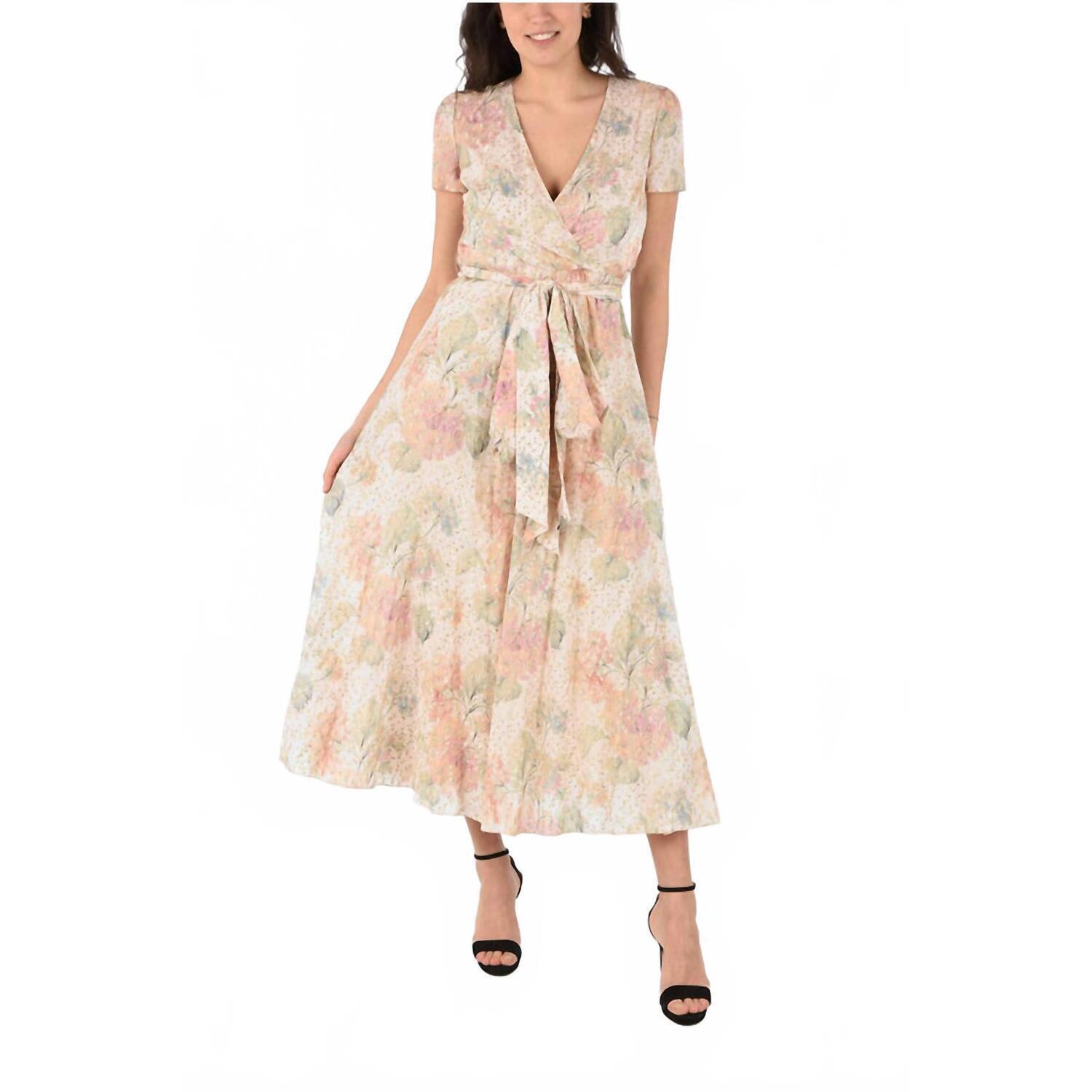 New Red Valentino Floral Printed Maxi Dress In Beige